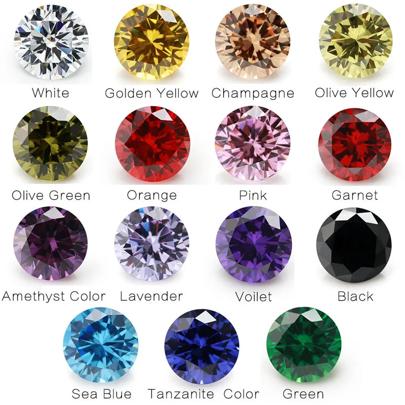 15pcs 4mm~10mm Round CZ Synthetic Gemstone