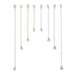 8Pcs Jewelry Extension Chain with Lobster Clasp Closure