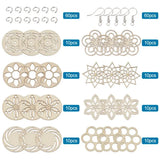 DIY Dangle Earring Kit - 80 Wood Pendants, Jump Rings & Earring Hooks
