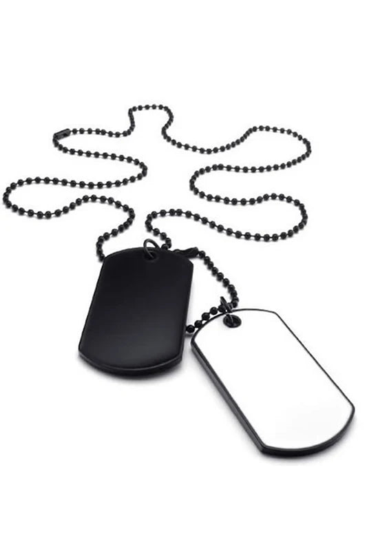 Men's Necklace Military Dog Tag Pendant 68cm Necklace