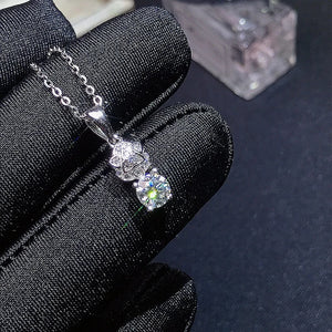 0.5ct D Moissanite Pendant 925 Silver Wedding Necklace