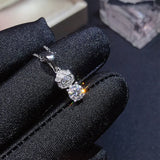 0.5ct D Moissanite Pendant 925 Silver Wedding Necklace