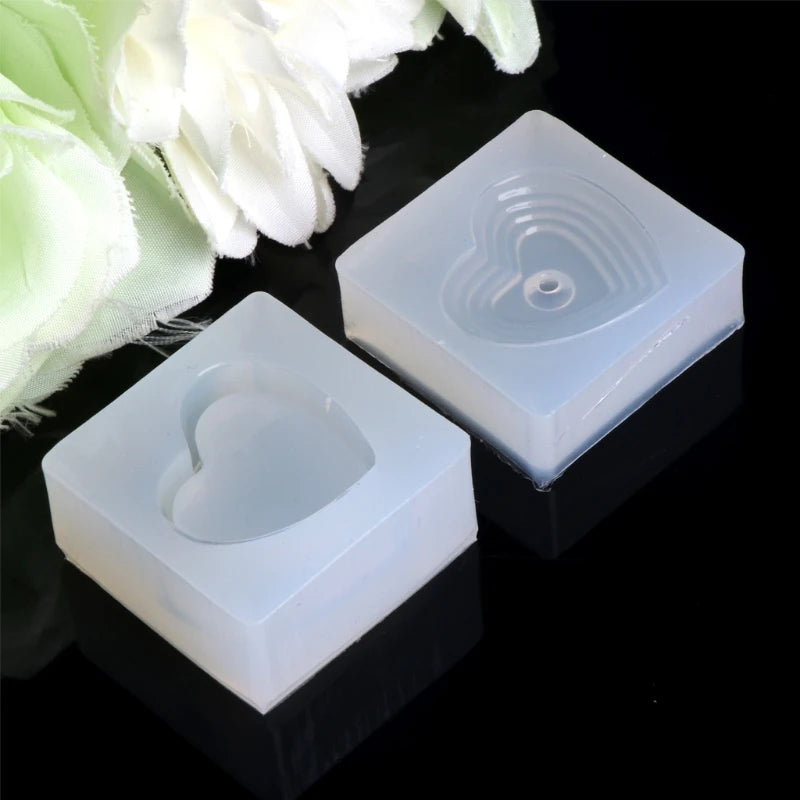 Silicone Jewelry Mold Heart Shapes Pendant Resin Cake DIY Craft Tools