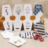 50 Jewelry Necklace Bracelet Hang Tag Cards with Fold Sticker DIY Thank You