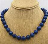 Lapis Lazuli Gemstone Necklace with Tibetan Silver Love Clasp