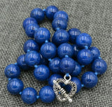 Lapis Lazuli Gemstone Necklace with Tibetan Silver Love Clasp
