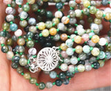 4MM Multicolor Agate Round Gemstone Necklace 3 Rows