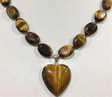 Tiger Eye & Heart 18'' Necklace