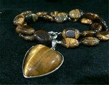 Tiger Eye & Heart 18'' Necklace