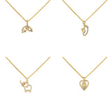 Cross Pendant Necklace Set with Zircon Charms