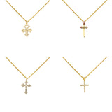 Cross Pendant Necklace Set with Zircon Charms