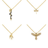 Cross Pendant Necklace Set with Zircon Charms