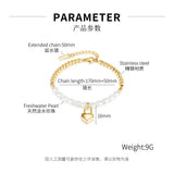 Natural Freshwater Pearl Stainless Steel Love Lock Head Bracelet