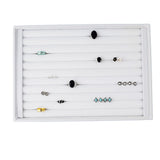 Velvet Jewelry Organizer 10-Slot Ring Holder Necklace Storage-White