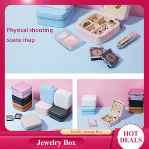Jewelry Organizer Storage Casket Travel Earrings Necklace Ring Holder