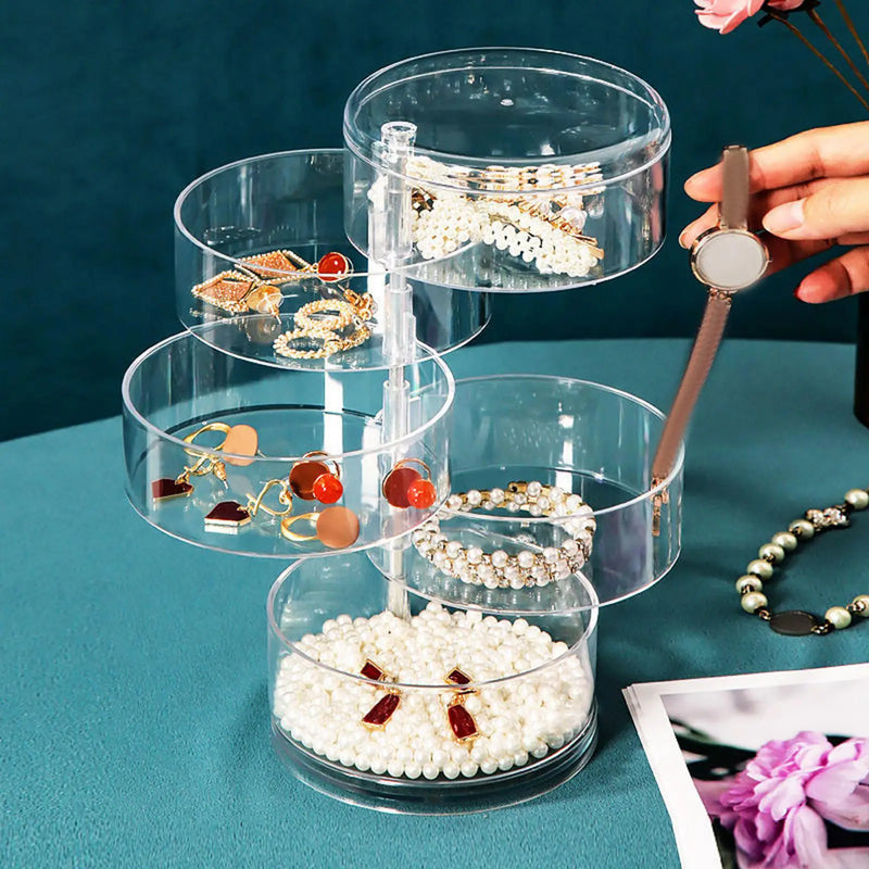 360 Degree Rotatable Jewelry Box with Lid