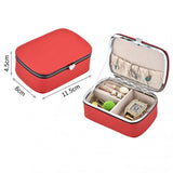 Mini PU Leather Jewelry Organizer Box Travel Case Rings Earrings Holder