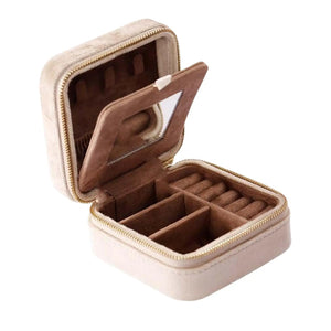 Jewelry Organizer Box with Mirror Large Capacity Storage