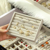 Velvet Jewelry Organizer Box Ring Bracelet Necklace Storage