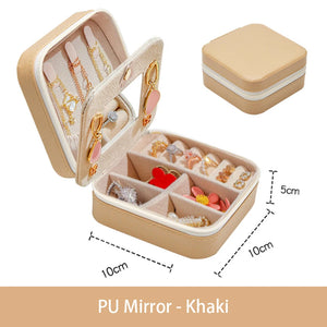 Travel Jewelry Organizer Box Candy PU Leather Storage Earring Holder Display