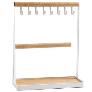 Jewelry Organizer Display Stand Wooden Base