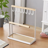 Jewelry Organizer Display Stand Wooden Base