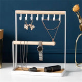 Jewelry Organizer Display Stand Wooden Base