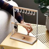Jewelry Organizer Display Stand Wooden Base