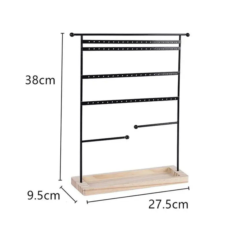 DIY Jewelry Organizer Display Stand with Wooden Base