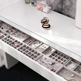 Grey Jewelry Display Stand Organizer with Drawer