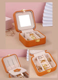 Jewelry Organizer Travel Case Box with Mirror Portable Locket Necklace