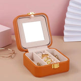 Jewelry Organizer Travel Case Box with Mirror Portable Locket Necklace
