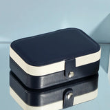 Portable Jewelry Box Button Leather Storage Earring Holder