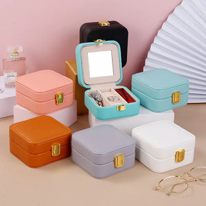 Portable Leather Jewelry Box for Women