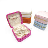 Portable Jewelry Box Leather Storage Organizer Display Travel Jewelry Case Boxes