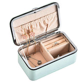 Portable Jewelry Box PU Leather Grids Storage Necklace Earrings