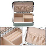 Portable Jewelry Box PU Leather Grids Storage Necklace Earrings