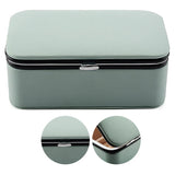 Portable Jewelry Box PU Leather Grids Storage Necklace Earrings