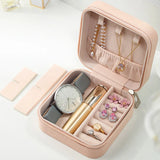 Portable Travel Jewelry Organizer Box PU Leather Storage