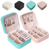 Portable Travel Jewelry Organizer Box PU Leather Storage