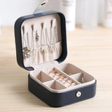 Travel Jewelry Case Organizer Zipper Leather Storage Box