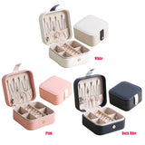 Travel Jewelry Case Organizer Zipper Leather Storage Box