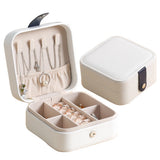 Travel Jewelry Case Organizer Zipper Leather Storage Box