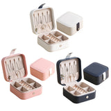 Travel Jewelry Case Organizer Zipper Leather Storage Box