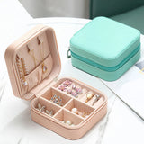 Portable Jewelry Box Zipper Leather Storage Joyeros Organizador De Joyas