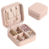 Portable Travel Jewelry Case Box Leather Earring Ring Holder