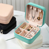Portable Travel Jewelry Case Box Leather Storage Earring Ring Holder
