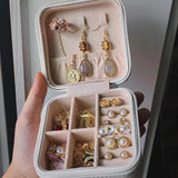 Portable Jewelry Organizer Travel Case Box Locket Necklace Ring Holder