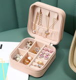 Portable Travel Jewelry Case Box Locket Necklace Leather Storage