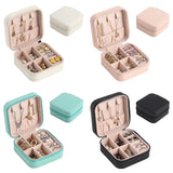 Portable Travel Jewelry Case Box Leather Storage Earring Ring Holder
